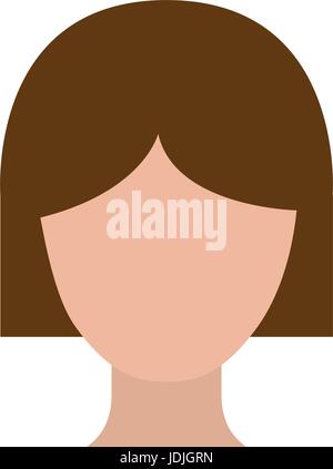 colorful silhouette faceless woman with short hair Stock Vector