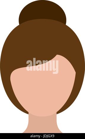 colorful silhouette faceless woman with collected hairstyle Stock Vector