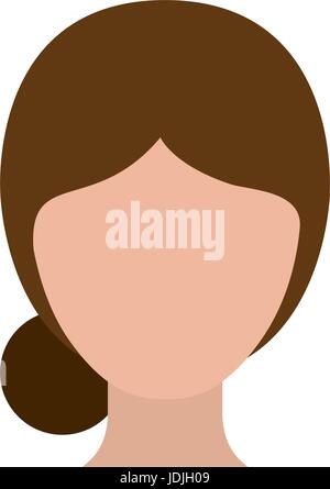 colorful silhouette faceless woman with collected hair Stock Vector