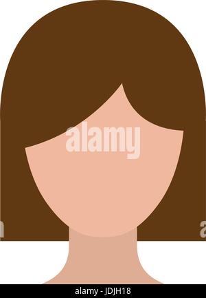 colorful silhouette faceless woman with short hairstyle Stock Vector