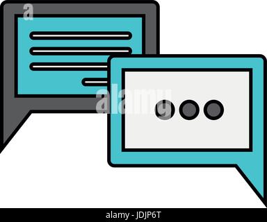 white background with colorful silhouette of speech dialogues with thick contour Stock Vector