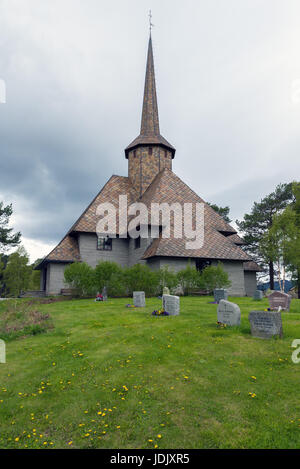 The old church of Dombas in Norway Stock Photo