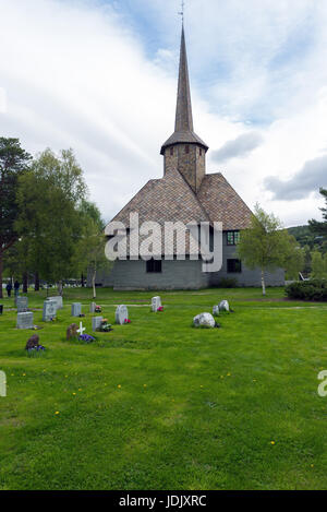 The old church of Dombas in Norway Stock Photo