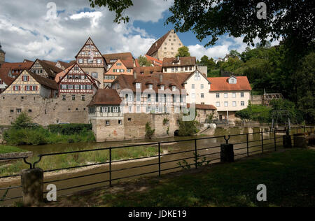 Europe, Germany, Baden-Wurttemberg, Swabian sound, to the cooker, look of the Unterw?hrd on the Old Town, , Europa, Deutschland, Baden-Württemberg, Sc Stock Photo