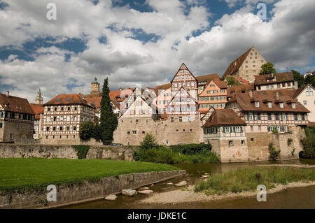 Europe, Germany, Baden-Wurttemberg, Swabian sound, to the cooker, look of the Unterw?hrd on the Old Town, , Europa, Deutschland, Baden-Württemberg, Sc Stock Photo