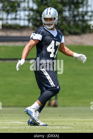 June 14th, 2017: .Dallas Cowboys linebacker John Lotulelei (47).during an NFL minicamp at The Star in Frisco, TX.Manny Flores/Cal Sport Media Stock Photo