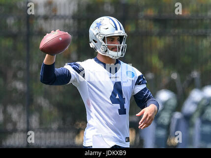 June 14th, 2017: .Dallas Cowboys quarterback Dak Prescott (4) .during an NFL minicamp at The Star in Frisco, TX.Manny Flores/Cal Sport Media Stock Photo