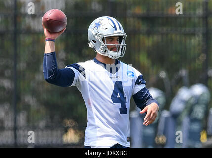 June 14th, 2017: .Dallas Cowboys quarterback Dak Prescott (4) .during an NFL minicamp at The Star in Frisco, TX.Manny Flores/Cal Sport Media Stock Photo