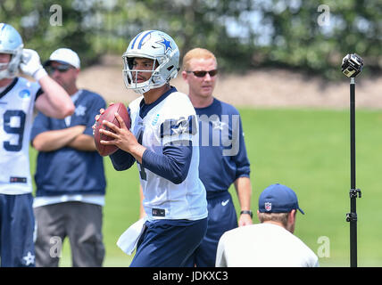 June 14th, 2017: .Dallas Cowboys quarterback Dak Prescott (4).during an NFL minicamp at The Star in Frisco, TX.Manny Flores/Cal Sport Media Stock Photo