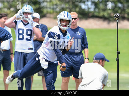 June 14th, 2017: .Dallas Cowboys quarterback Dak Prescott (4).during an NFL minicamp at The Star in Frisco, TX.Manny Flores/Cal Sport Media Stock Photo