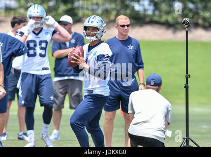 June 14th, 2017: .Dallas Cowboys quarterback Dak Prescott (4).during an NFL minicamp at The Star in Frisco, TX.Manny Flores/Cal Sport Media Stock Photo