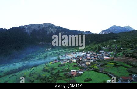 Diebu. 21st June, 2017. Photo Taken On June 21, 2017 Shows A Village On 