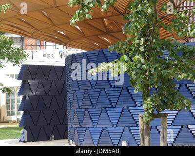 London, UK. 21st Jun, 2017. The Seventeenth Serpentine Pavilion 2017 by Francis Kere, is opening on Friday 23rd June 2017 in Kensington Gardens, London, UK Credit: Nastia M/Alamy Live News Stock Photo