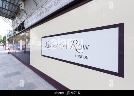 London, UK. 21st June, 2017. Exterior view of almost finished apartment blocks in Kensington Row Complex. It was announced that sixty-eight flats families to be rehoused in the luxury tower blocks which will be available for permanent occupation in July and August. The one to four bedroom bedroom apartments sell for up to £8.5 million, will be part of the affordable quota being built and feature a more 'straightforward'' internal specification, but have the same build quality. Credit: ZUMA Press, Inc./Alamy Live News Stock Photo