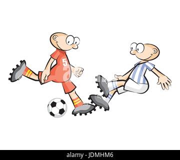 Cartoons Soccer players isolated over white. Conceptual vector illustrations. Stock Vector