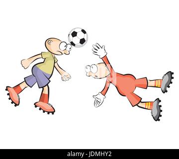 Cartoons Soccer players isolated over white. Conceptual vector illustrations. Stock Vector