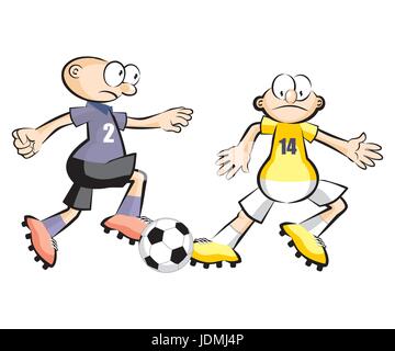 Cartoons Soccer players isolated over white. Conceptual vector illustrations. Stock Vector