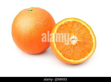 Ripe orange fruits isolated on white Stock Photo