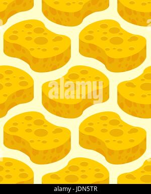 Sponge yellow for washing pattern. Cleaning background Stock Vector