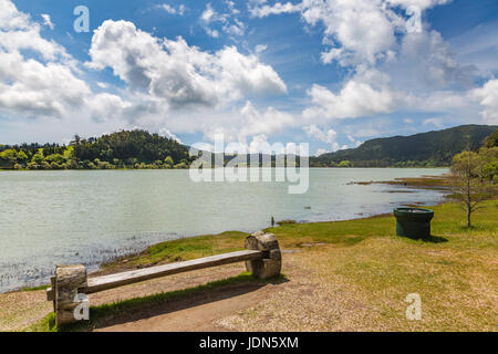 Surroundings of Lagoa das Furnas on Sao Miguel. Sao Miguel is part of the Azores archipelago in the Atlantic Ocean. Stock Photo