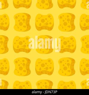 Sponge yellow for washing pattern. Cleaning background Stock Vector