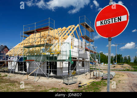 Building Of A House With The Sign Kosten Costs Germany Stock
