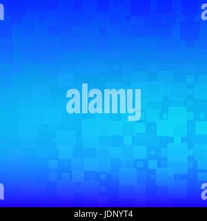 Azure blue vector abstract glowing background with random sizes rounded tiles square Stock Vector