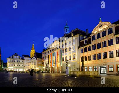 City Hall, Market Square, Coburg, Upper Franconia, Franconia, Bavaria, Germany Stock Photo