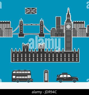 England London Vector Elements Stock Vector
