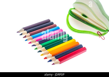 Color pencils for drawing Isolated on white background. Studio Photo Stock Photo