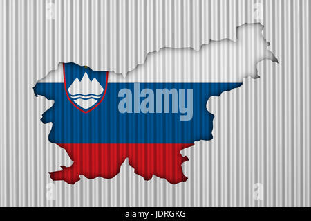 Map and flag of Slovenia on corrugated iron Stock Photo - Alamy