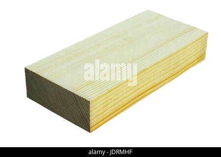 piece of fir wood ( Abies alba ) isolated over white background Stock Photo