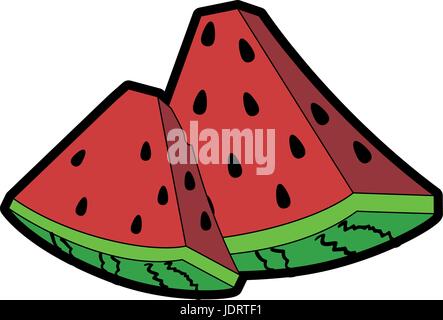 watermelon icon over white background, line style, vector illustration Stock Vector Image & Art