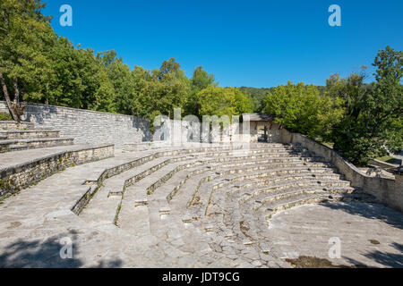 Outdoor Amphitheater in Monodendri, one of the stone villages of Zagoria. Epirus, Greece Stock Photo