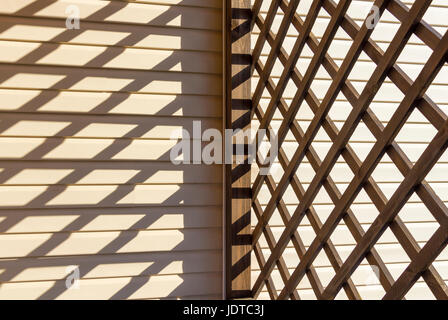 The shadows on the building from the sun Stock Photo