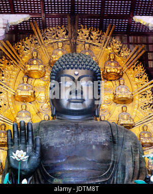 The great Buddha at Todaiji Temple, Nara, Japan (front) Stock Photo