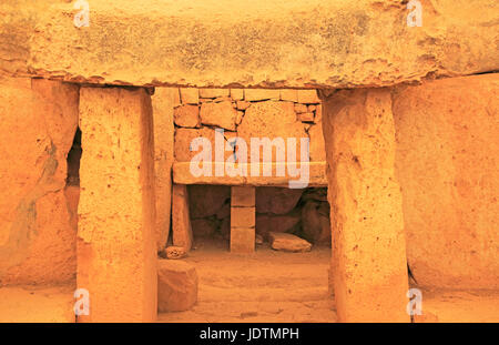 Mnajdra neolithic megalithic prehistoric temple complex site, Malta Stock Photo