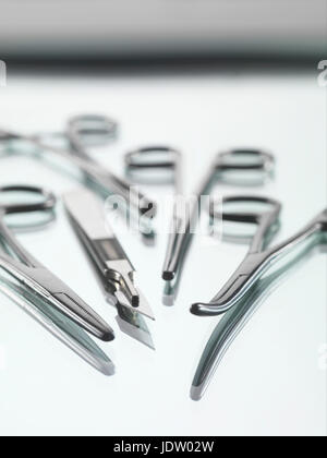 Close up of surgical tools Stock Photo