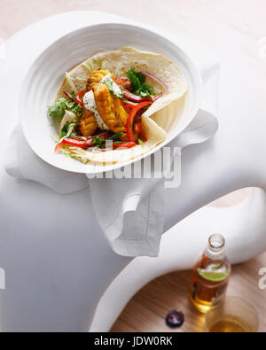 Bowl of fish tacos Stock Photo