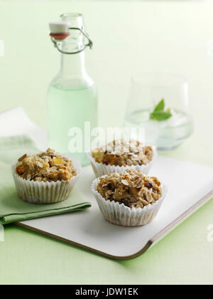 Tray of oat bran muffins Stock Photo