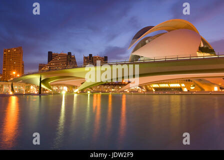 Ornate buildings lit up at night Stock Photo
