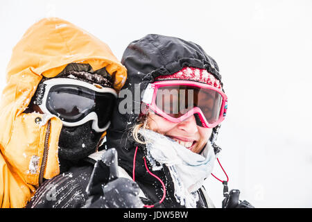 Close up portrait of young couple, Bramberg am Wildkogel, Austria Stock Photo