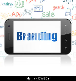 Marketing concept: Smartphone with Branding on display Stock Photo