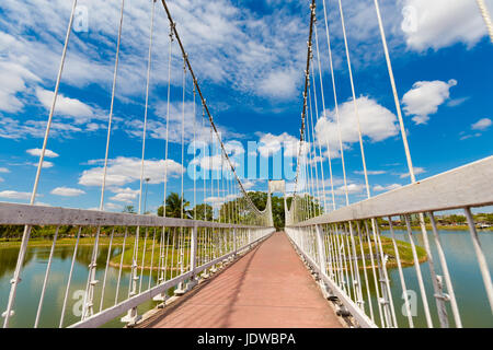 Beautiful view taken on bridge in Udon Thani in northern Thailand. Cityscape with beautiful nature and architecture in south east Asia. Stock Photo