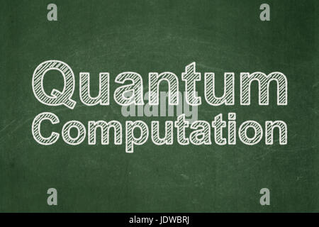 Science concept: Quantum Computation on chalkboard background Stock Photo