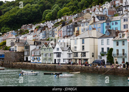 Bayards Cove with the 16th century fort (left), Dartmouth, Devon Stock Photo