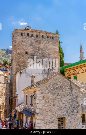 Mostar still shows evidence of the Homeland war with many buildings destroyed Stock Photo