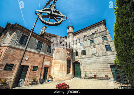 Briefely Gran priorato di Roma: the courtyard behind the Church Santa Maria del Priorato, Rome, Italy