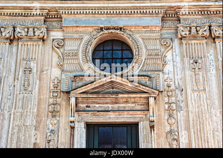 The face of the church of Santa Maria del Priorato, inside the villa of Gran priorato di Roma del sovrano militare ordine di Malta, briefely Gran priorato di Roma, Rome, Italy Stock Photo