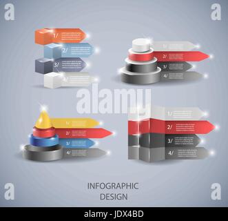 Set of design elements for infographic or presentation Stock Vector